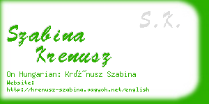 szabina krenusz business card